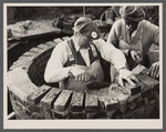 Stone masons at work at Hightstown, New Jersey.