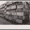 Cinder block used for building, Greenbelt, Maryland.