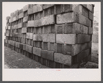 Cinder block used for building, Greenbelt, Maryland.
