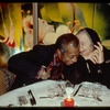 James Baldwin and Marguerite Yourcenar at dinner