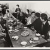 James Baldwin at meal with others at Issyk-Kul Forum