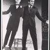 Fritz Weaver with a cut-out of Ray Bolger in the stage production All American