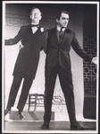 Fritz Weaver with a cut-out of Ray Bolger in the stage production All American
