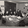 Westmoreland Homesteads, Mount Pleasant, Pennsylvania. Homesteaders and resettlement men discuss Westmoreland Homestead problems, Westmoreland County, Pennsylvania.