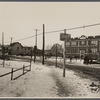 South River, old high school at traffic junction, New Jersey.