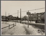 South River, old high school at traffic junction, New Jersey.