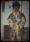 Trumpeter Abe Katz in costume for L'elisir d'amore at the Metropolitan Opera