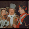 Bidú Sayão, Salvatore Baccaloni, and Giuseppe Valdengo in costume for L'elisir d'amore at the Metropolitan Opera