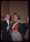 John Brownlee in costume for L'elisir d'amore at the Metropolitan Opera, with conductor Giuseppe Antonicelli