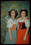 Dancers Alexandra Sawicka and Muriel Ives in costume for L'elisir d'amore at the Metropolitan Opera