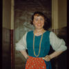 Chorus soprano Barbara Lewis in costume for L'elisir d'amore at the Metropolitan Opera