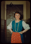 Chorus soprano Barbara Lewis in costume for L'elisir d'amore at the Metropolitan Opera