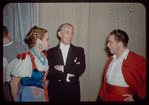 Bidú Sayão, conductor Giuseppe Antonicelli, and Ferruccio Tagliavini during a Metropolitan Opera tour of L'elisir d'amore