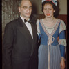 Conductor Max Rudolf with his daughter Marianne Rudolf in costume for Faust at the Metropolitan Opera