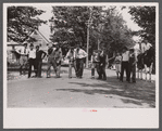 Start of the three-legged race. Fair at Albany, Vermont.