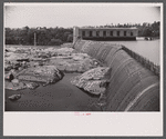 Amoskeag dam with hydroelectric plant in the distance, New Hampshire.