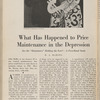 What has happened to price maintenance in the depression