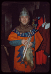 Trumpeter Abe Katz in costume for Lohengrin at the Metropolitan Opera