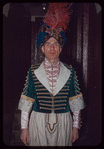 Unidentified performer in costume for Lucia di Lammermoor at the Metropolitan Opera