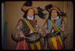 Percussionists Richard Horowitz and Abraham Marcus during a Metropolitan Opera tour of La forza del destino