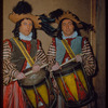 Percussionists Richard Horowitz and Abraham Marcus during a Metropolitan Opera tour of La forza del destino