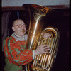 Tuba player Giovanni Manuti during a Metropolitan Opera tour of Faust