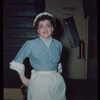 Chorus soprano Frederica Fondo in costume for Manon Lescaut at the Metropolitan Opera