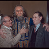 Unidentified performer in costume for Die Meistersinger von Nürnberg, with unidentified others, at the Metropolitan Opera