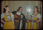 Dancer Tilda Morse, Gerhard Pechner, and dancer Audrey Keane in costume for Die Meistersinger von Nürnberg at the Metropolitan Opera