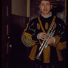 Trumpeter Abe Katz in costume for Die Meistersinger von Nürnberg at the Metropolitan Opera