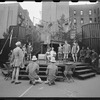 Robert Hooks and cast in the New York Shakespeare Festival Mobile Theater stage production Henry V
