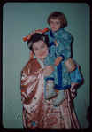 Victoria de los Angeles and a child performer during a Metropolitan Opera tour of Madama Butterfly
