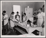 Women volunteers preparing school lunch. Reedsville, West Virginia.