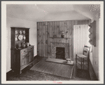 Living room in model house. Reedsville, West Virginia.
