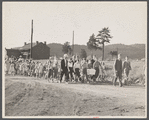 Funeral procession of first death on project. Boy five years old. Red House Farms, West Virginia.