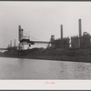Steel plant in Buffalo, New York. Cargo comes in ships, is unloaded by crane.