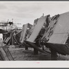 Fishing nets on drying reels. Jones Island. Milwaukee, Wisconsin.