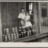 Rehabilitation client and food canned at the suggestion of Resettlement Administration rehabilitation supervisor. Near Batesville, Arkansas.