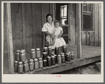 Rehabilitation client and food canned at the suggestion of Resettlement Administration rehabilitation supervisor. Near Batesville, Arkansas.