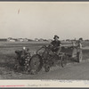 A homesteader at Decatur, Indiana, with a garden tractor. Decatur Homesteads.