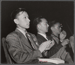 Washington, D.C. International student assembly. Paul Lwi-Uen, a student at the University of Michigan; Gioh Fang, DJU, Chungking, China; Raymond Chin, at the Chinese embassy