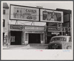 Garage and signs on street, Portsmouth, New Hampshire.