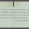 Annual ticket for riding the Brooklyn, Flatbush & Coney Island Railroad Company: G.F. Thomas