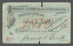 Annual ticket for riding the Brooklyn, Flatbush & Coney Island Railroad Company: John Z. Lott
