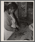 Women separating greens
