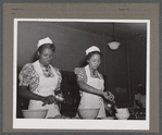 Vocational students preparing meal