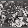 Patrons at dining establishment after Joe Lewis victory