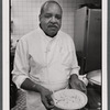 Foodservice worker presenting pie