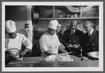 Chefs preparing chicken