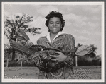 Doris Lowery holding turkey